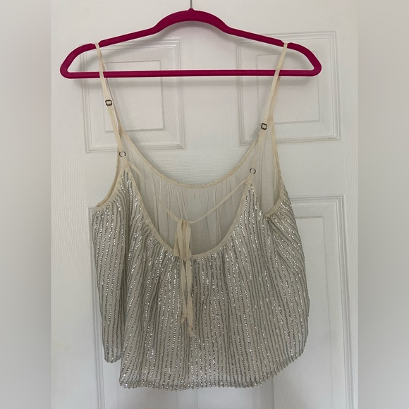 Amuse Society sequinned tie back tank top. Size M - Picture 3 of 3